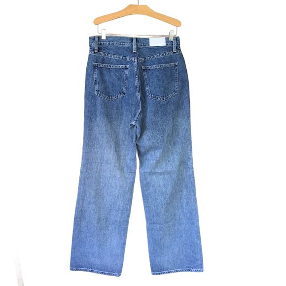 PISTOLA Bobbie Crossover Waist Jeans Wide Leg Jeans Size 26 Indigo Ombré Fade - Picture 4 of 12